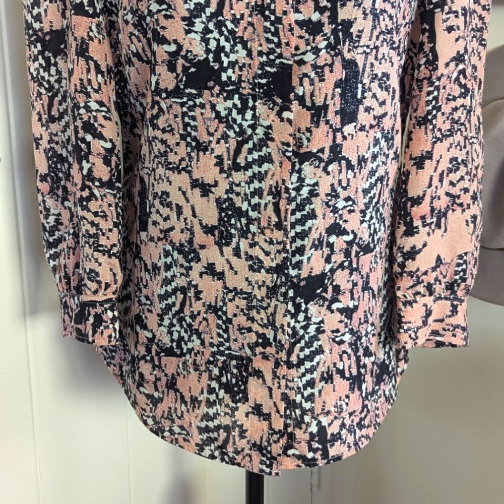 See by Chloe 100% Silk Graphic Printed Top 2 Fairygrunge Rock Glam Boho Chic - Picture 3 of 10